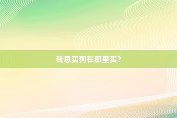 我思买狗在那里买？